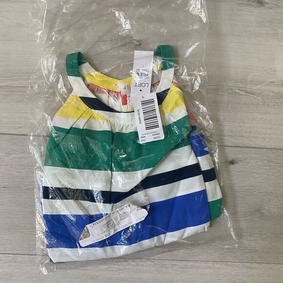 Loft Striped Halter Dress whisper white Small NWT in packaging - Picture 7 of 8